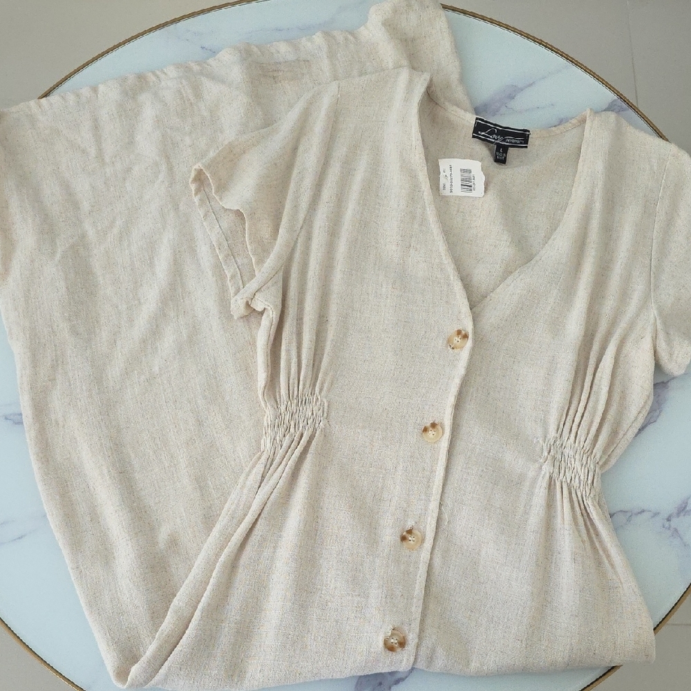Elegant Beige Button-Down Shirt for Women